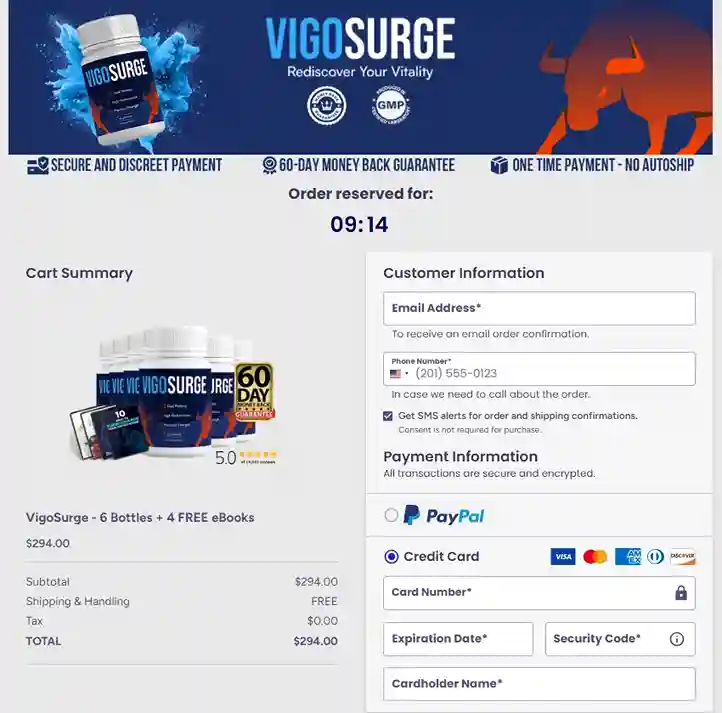 VigoSurge Order Page
